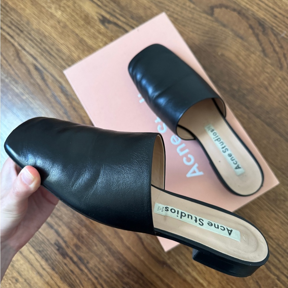 Acne Studios square toe leather Mules sz 9